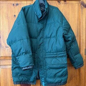 Banana Republic Vintage Green Down Jacket 80% Down 20% Feather